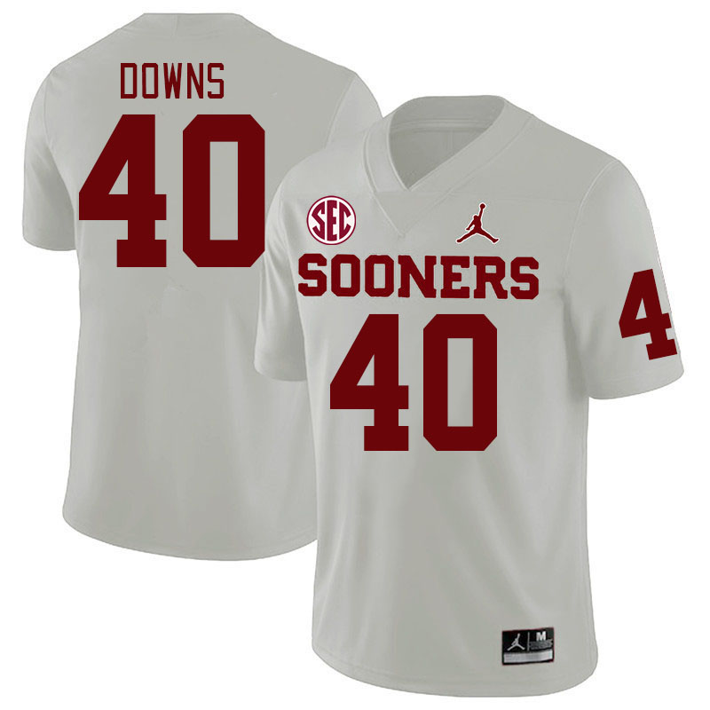 #40 Ethan Downs Oklahoma Sooners 2024 SEC Conference College Football Jerseys-White